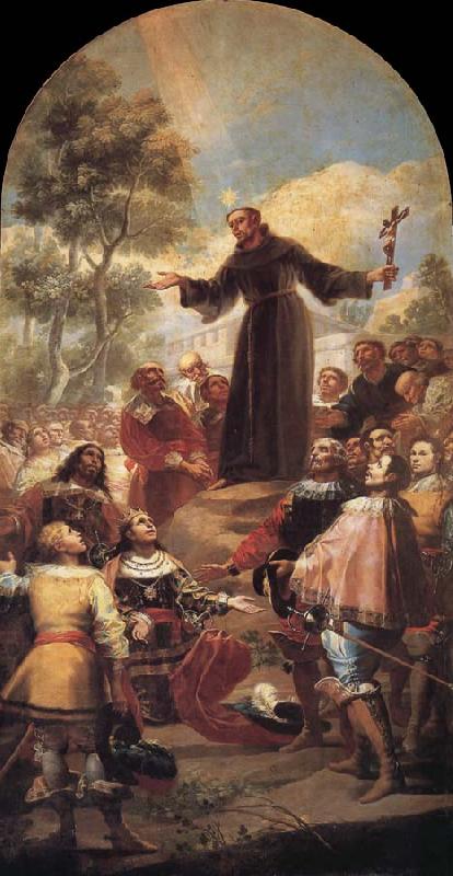 Francisco Goya St Bernardine of Siena preaching before Alfonso of Aragon oil painting image